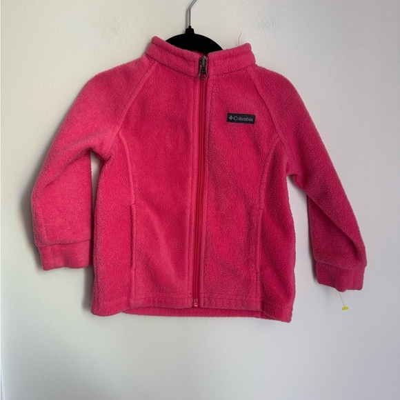 Columbia kids Pink Fleece full zip coat - Picture 1 of 7